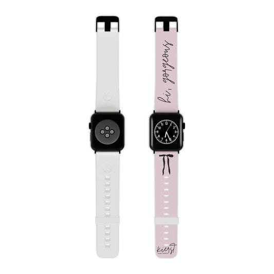 Pink Hi Gorgeous with Black Bow Watch Band for Apple Watch