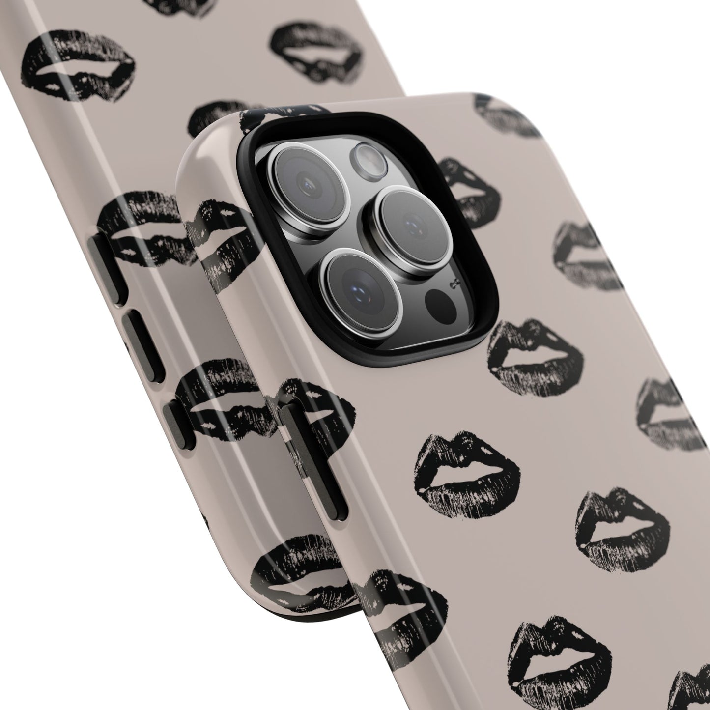 Black Lips and Oat iPhone Case