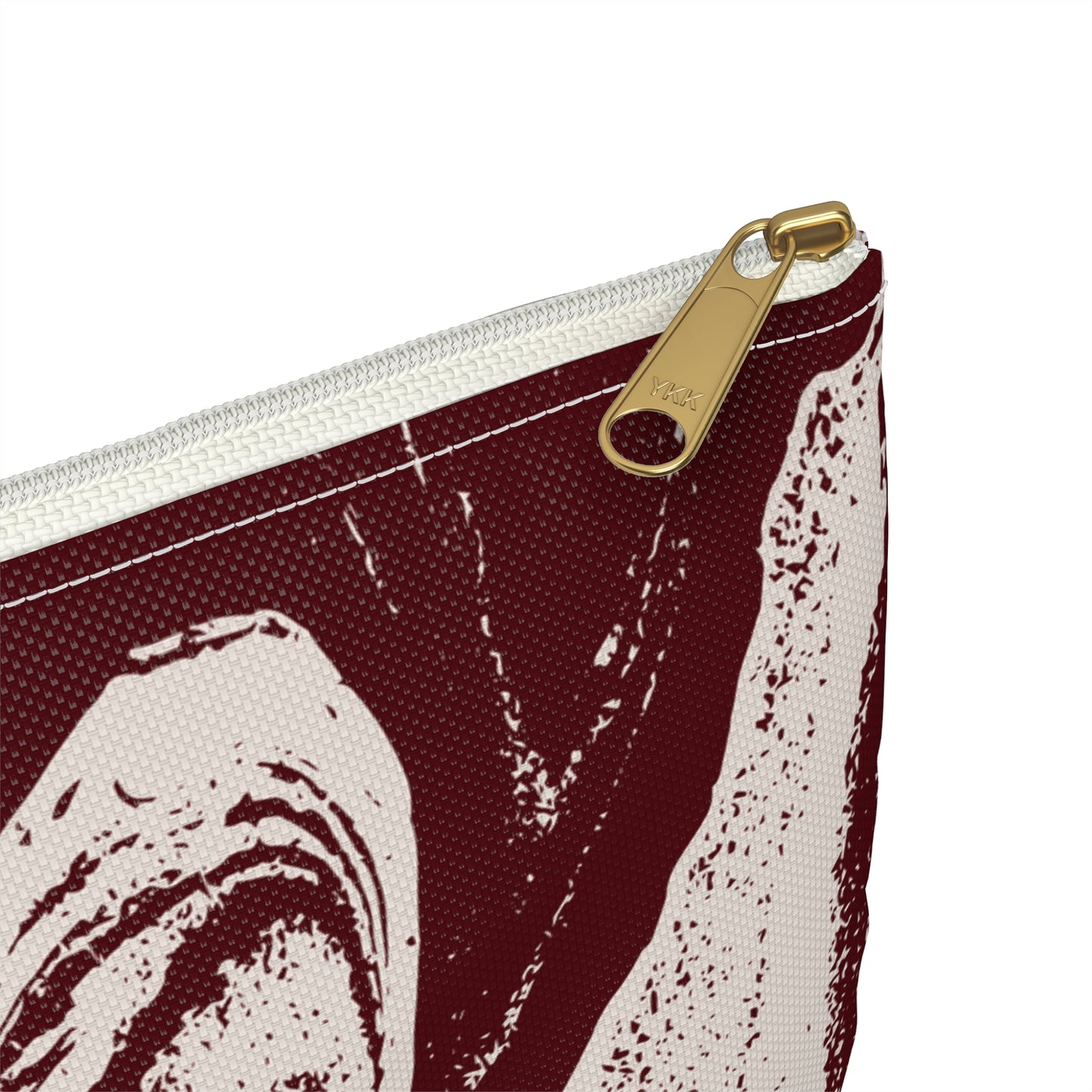 Cream Marble on Signature Velvet Noir Accessory Pouch