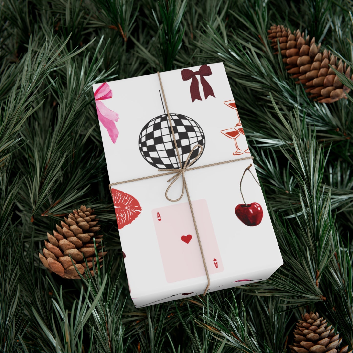 Grey Edge of Romance Wrapping Paper | Glamorous Sticker-Inspired Gift Wrap