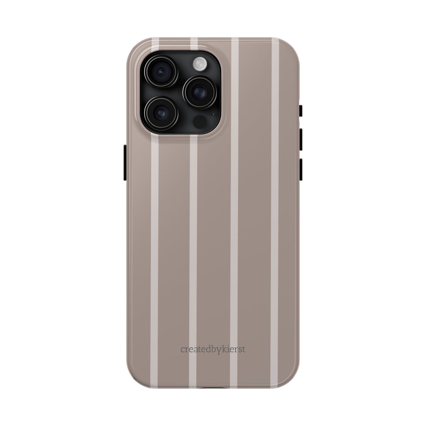 Cream and Brown Vertical Striped iPhone Case