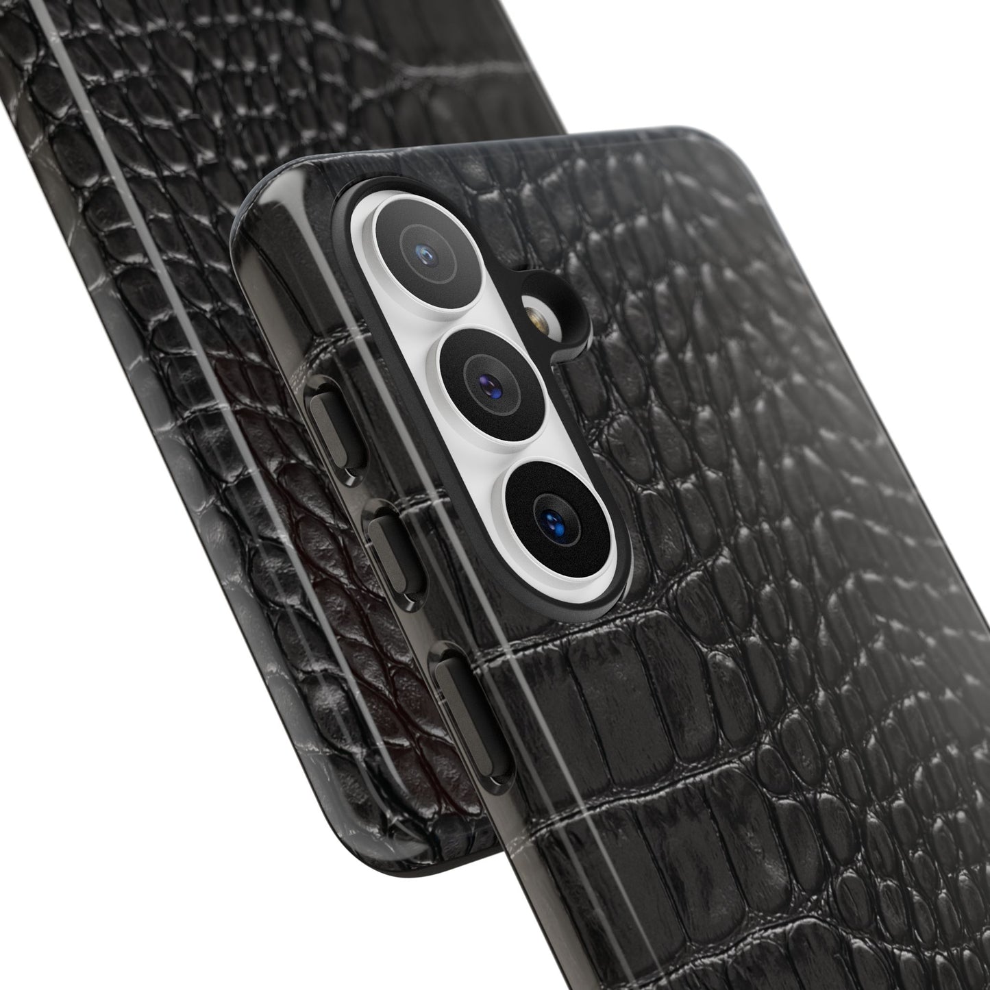 Black Crocodile Print Samsung Galaxy Phone Case