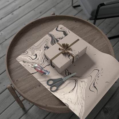 Cream, Grey, and Taupe Marble Gift Wrapping Paper