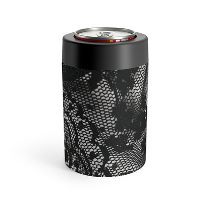 Black + White Lace Print Can Holder
