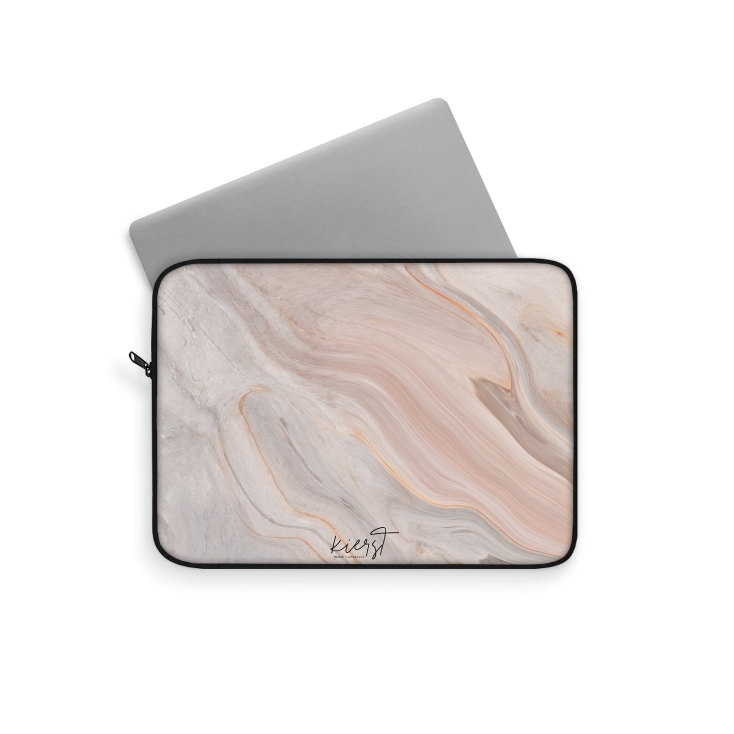 Blush Swirl Marble Laptop Sleeve | Soft Neutral Tech Accessory