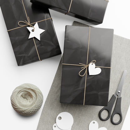 Black Crinkle Paper Inspired Gift Wrapping Paper