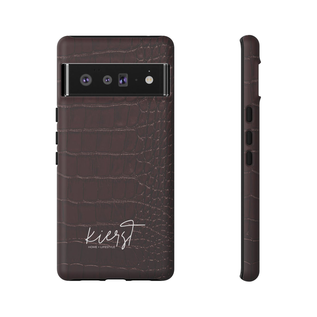 Signature Velvet Noir Crocodile Print Google Pixel Phone Case