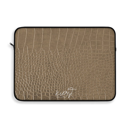 Tan Alligator Laptop Sleeve | Refined Texture Meets Everyday Function