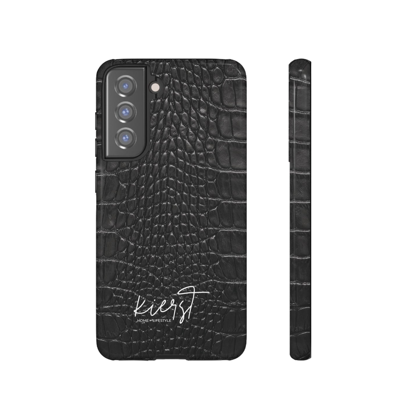 Black Alligator Print Samsung Galaxy Phone Case