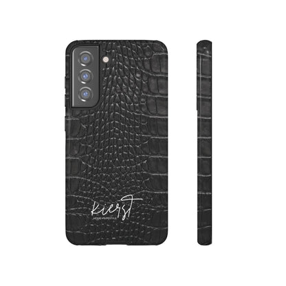 Black Alligator Print Samsung Galaxy Phone Case