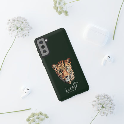 Leopard Head on Signature Midnight Pine Samsung Galaxy Case