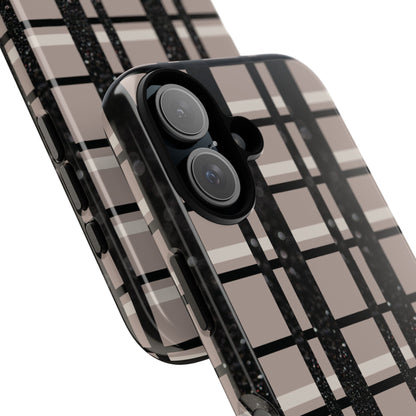 Elevated Neutrals Plaid iPhone Case | Classic Pattern, Modern Contrast