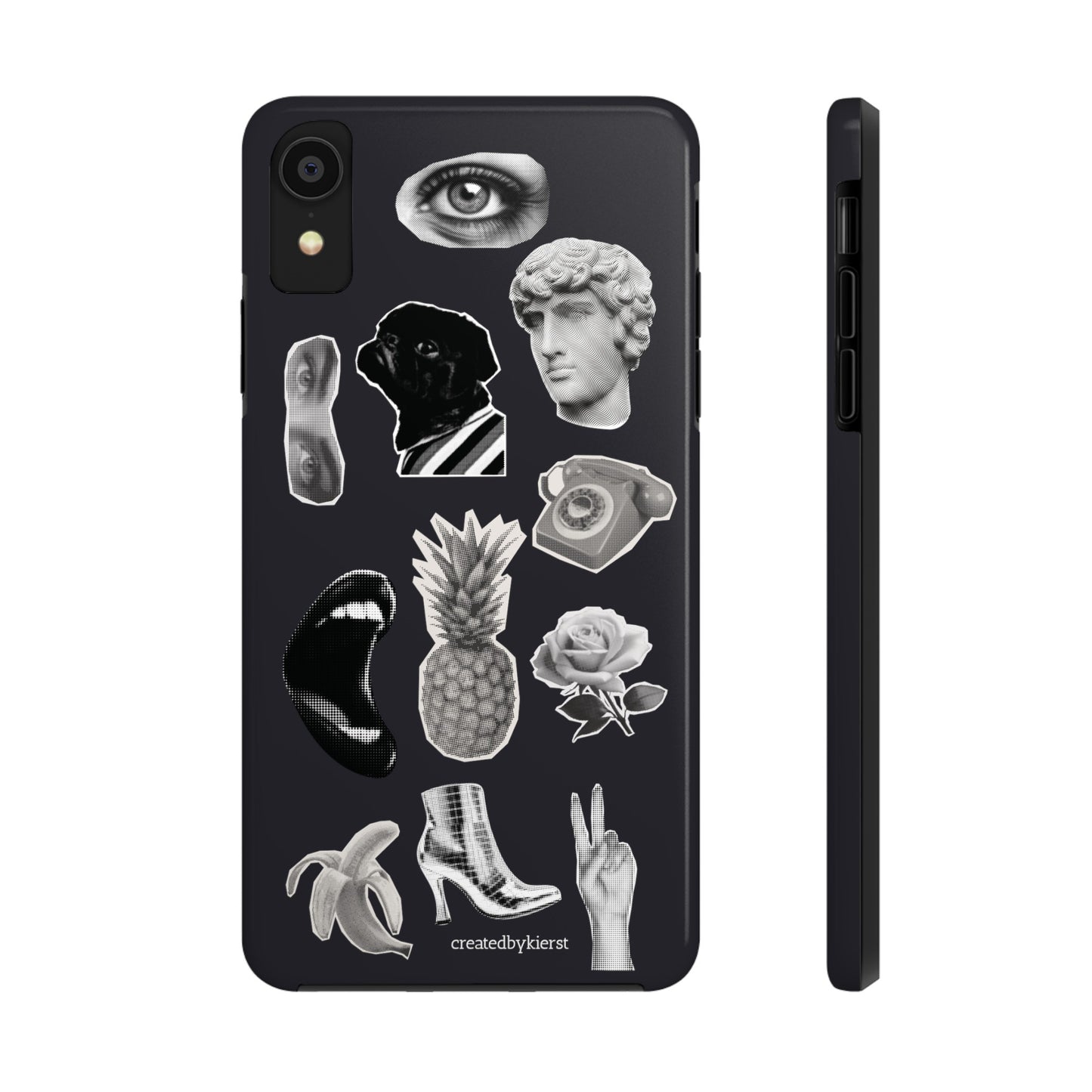 Black & White Vintage Sticker Design iPhone Case