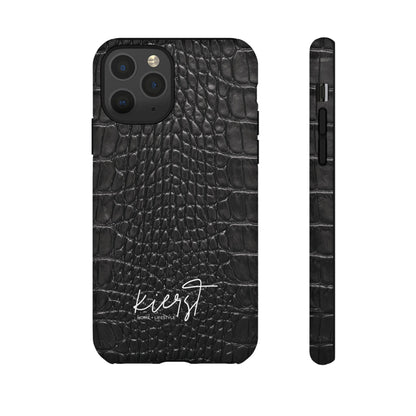 Black Alligator Print iPhone Case