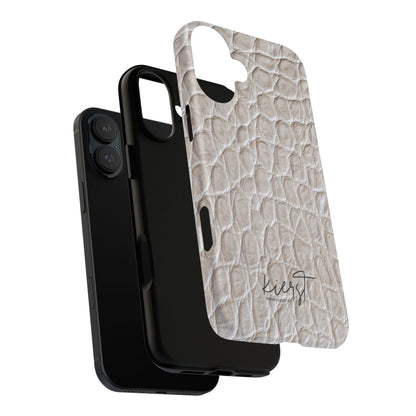 Cream Reptile Print iPhone Case