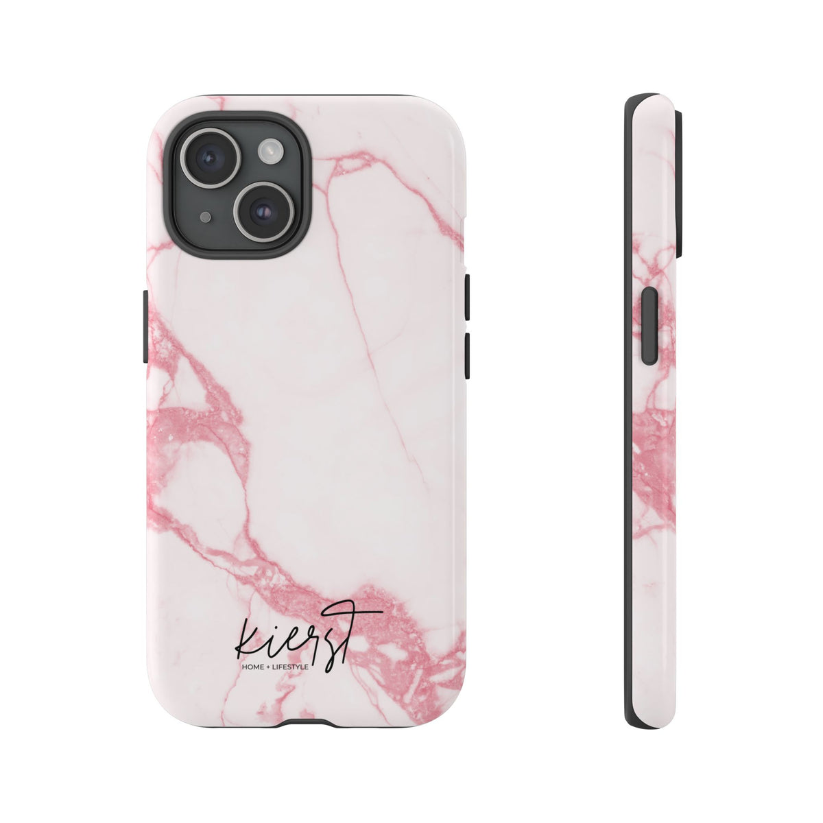 Pink + White Marble iPhone Case