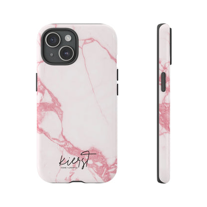 Pink + White Marble iPhone Case