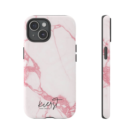 Pink + White Marble iPhone Case