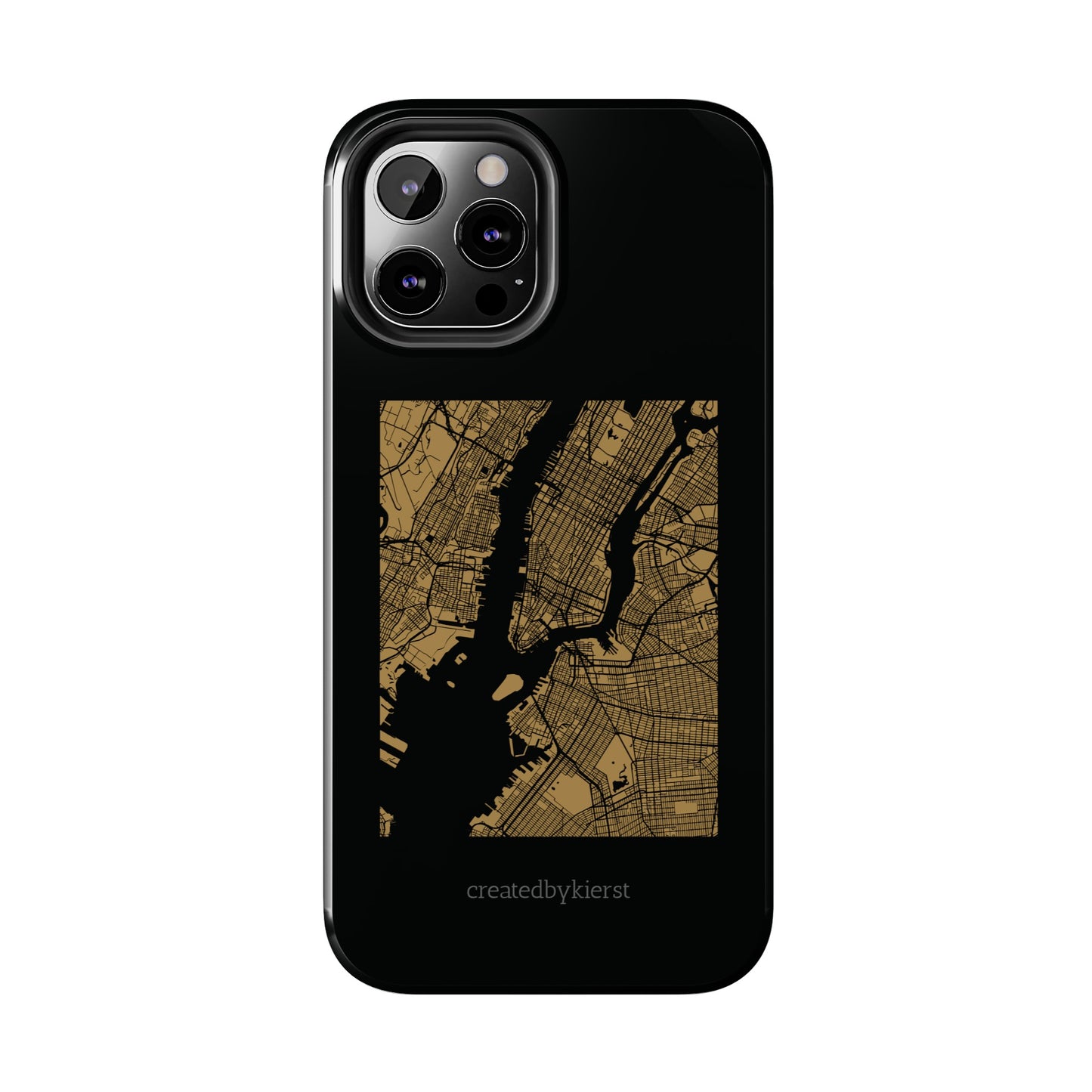 Black and Gold NYC Map iPhone Case