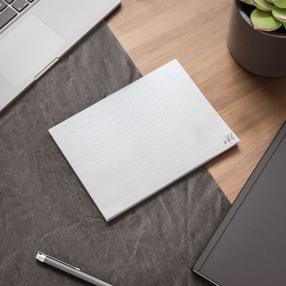 White Alligator Post-it® Note Pad | Luxe Faux Skin-Inspired Memo Pad