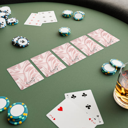 Pink Silk Print Poker Playing Cards