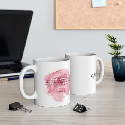Love Is Patient Mug – Blush Watercolor Rose
