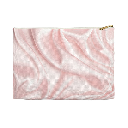 Pink Silk Print Accessory Pouch