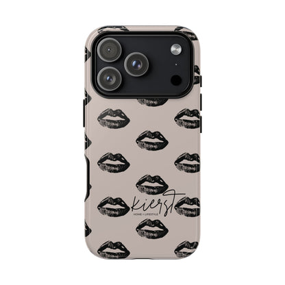 Black Lips and Oat iPhone Case