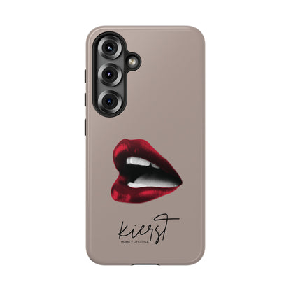 Vintage Red Lips on Taupe Samsung Galaxy Phone Case