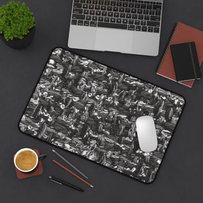Grey Tweed Print Desk Mat