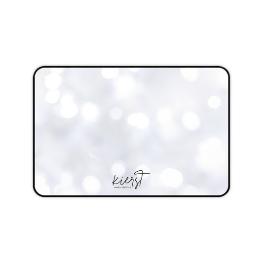 White Sparkle Desk Mat