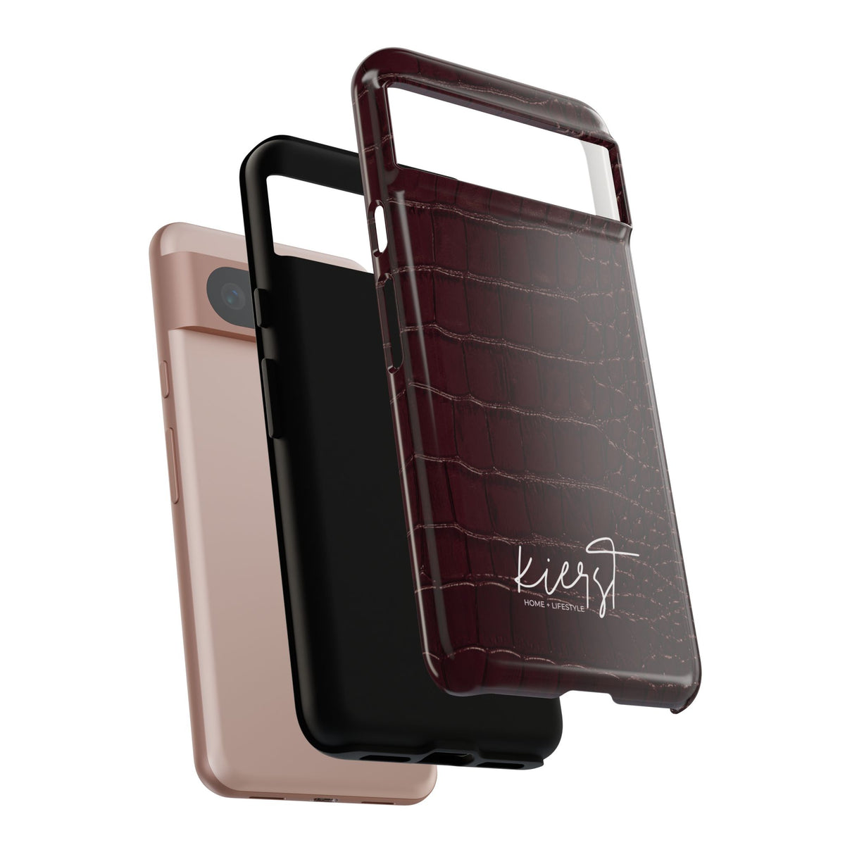 Signature Velvet Noir Crocodile Print Google Pixel Phone Case