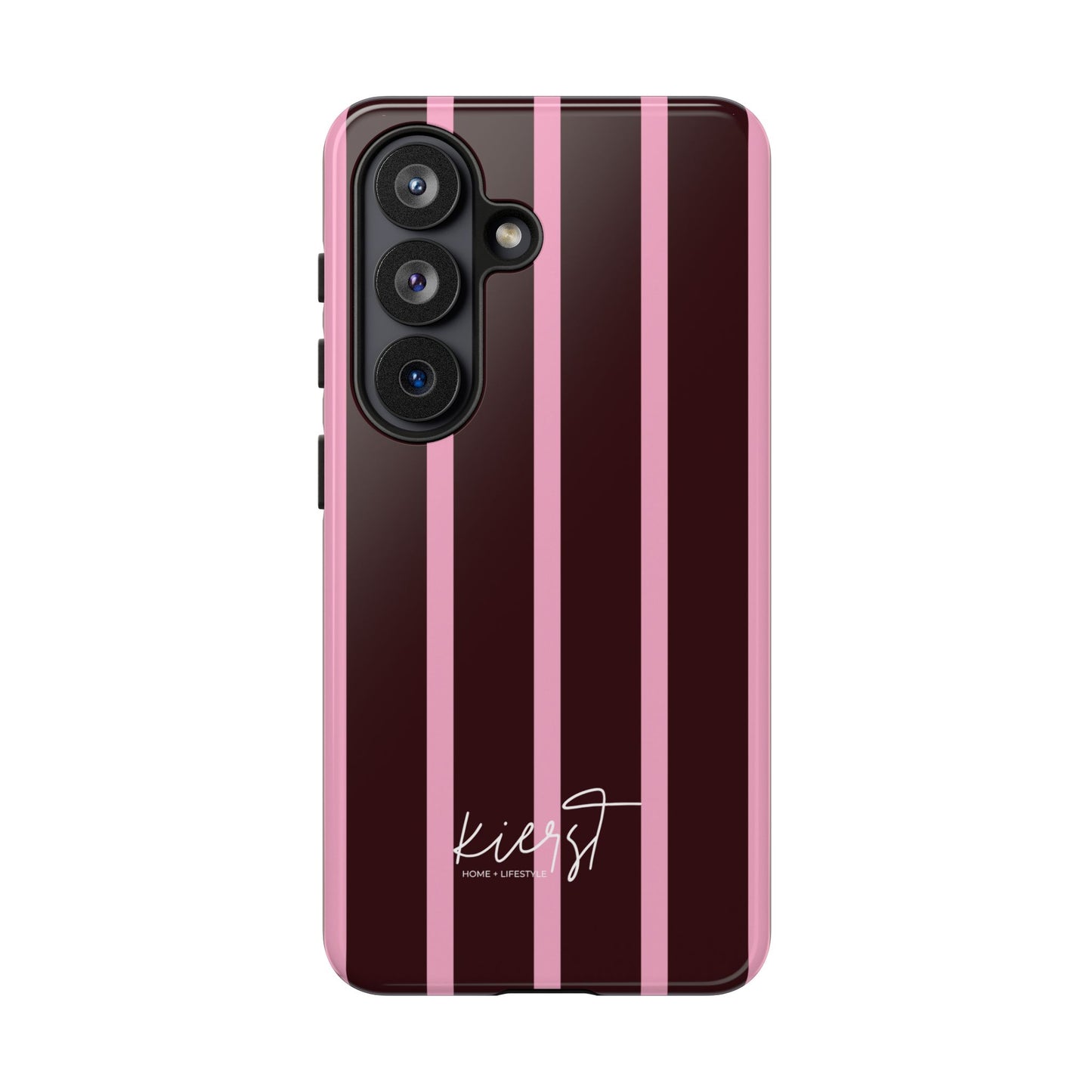 Signature Velvet Noir + Pink Stripes Samsung Galaxy Phone Case