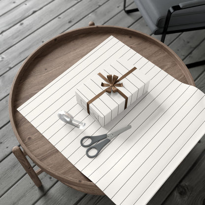 Cream With Grey Pinstripe Gift Wrapping Paper