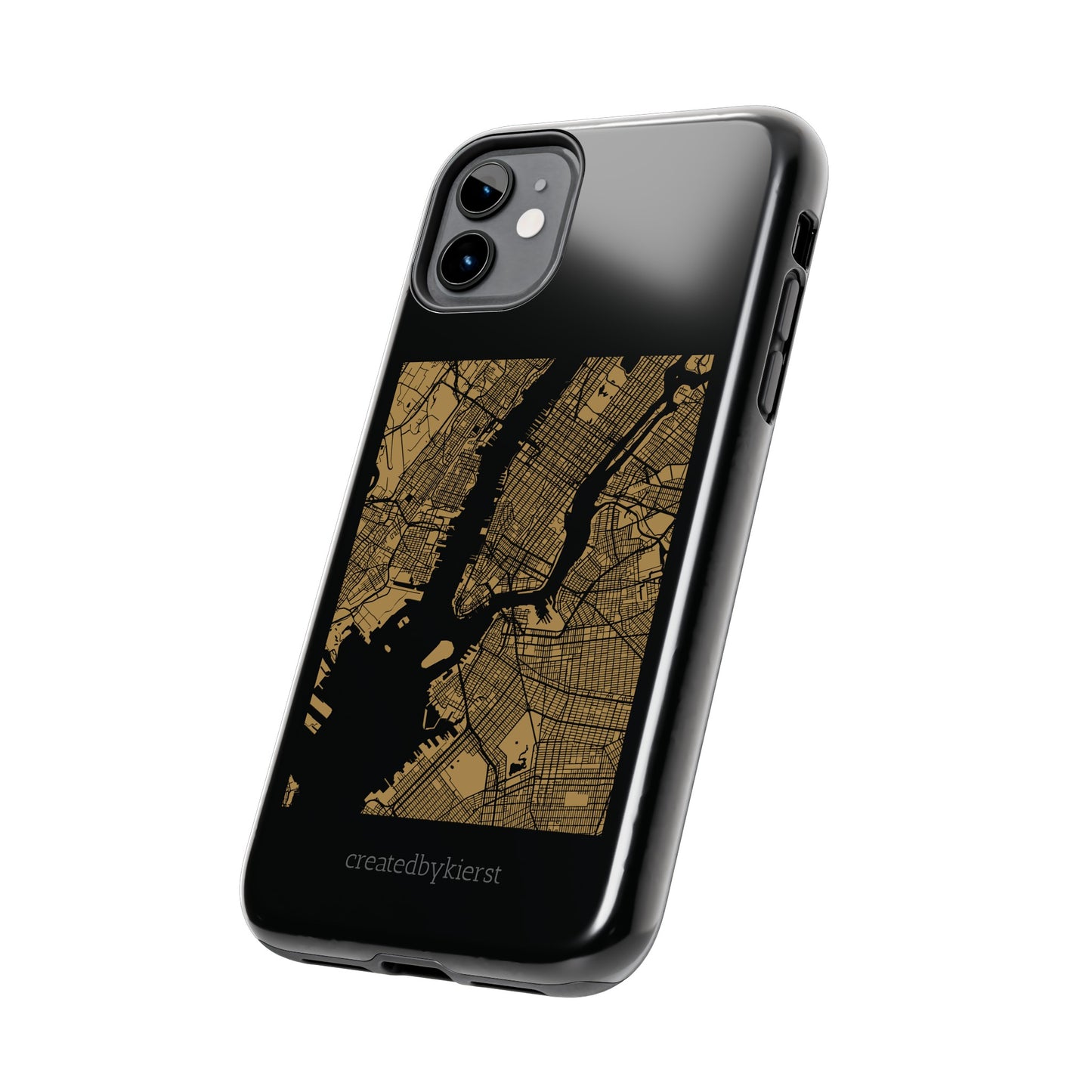 Black and Gold NYC Map iPhone Case