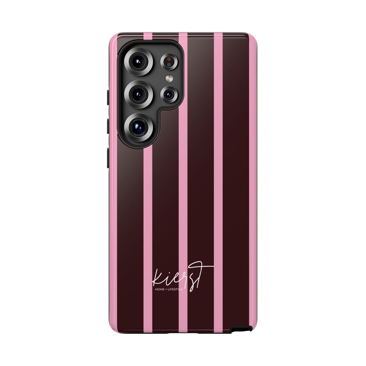 Signature Velvet Noir + Pink Stripes Samsung Galaxy Phone Case