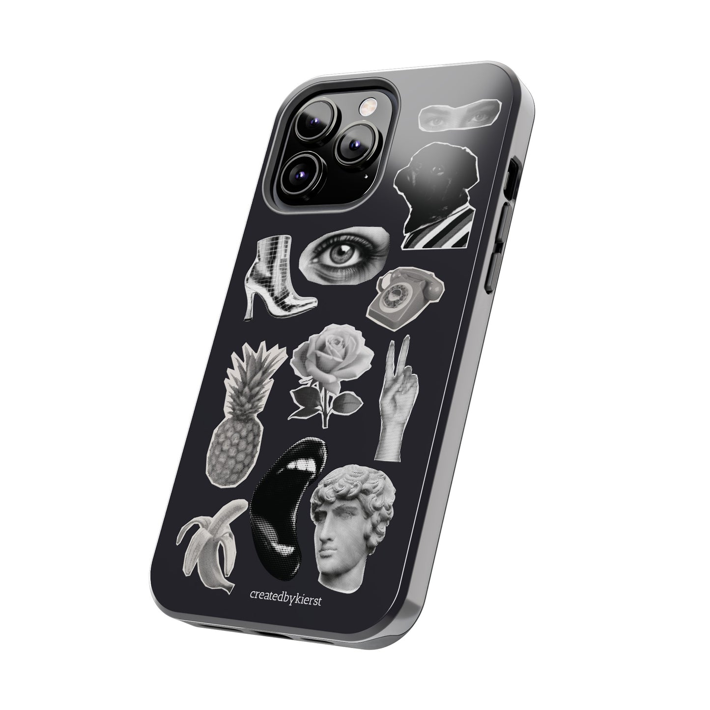 Black & White Vintage Sticker Design iPhone Case