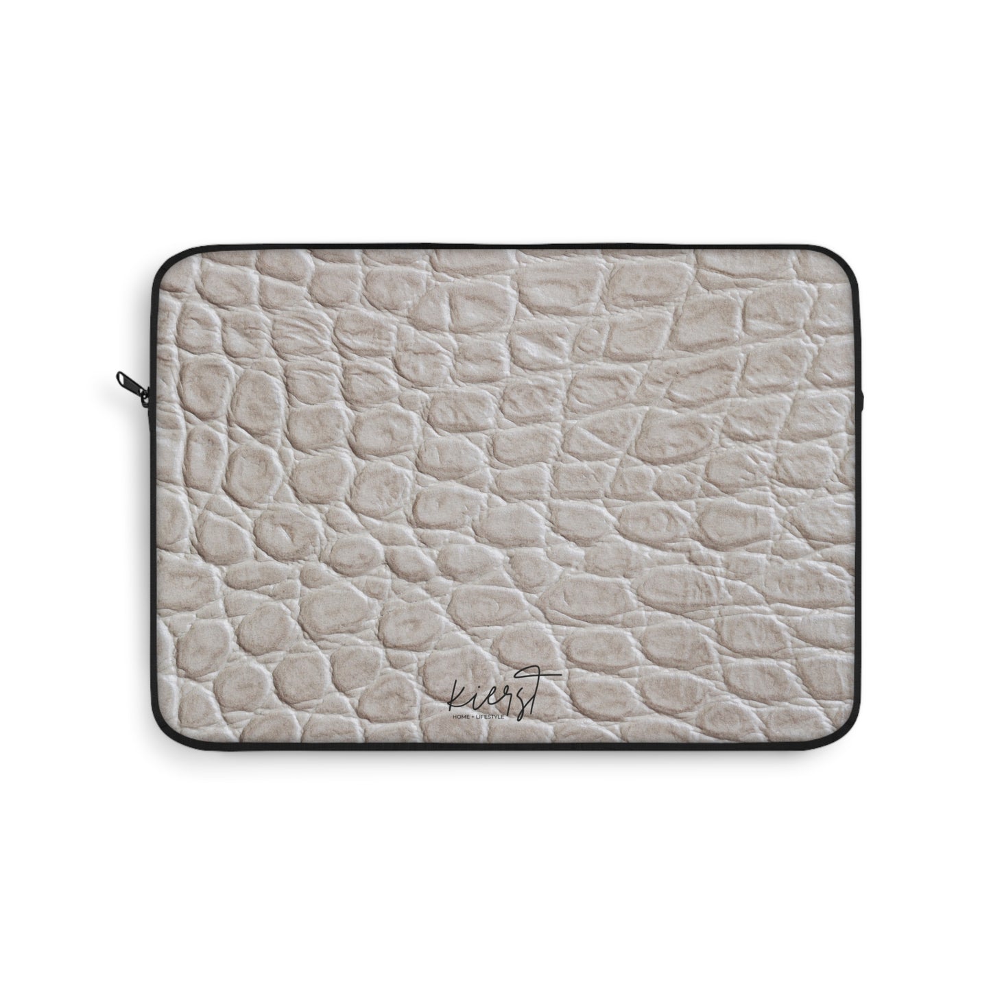 Cream Reptile Print Laptop Sleeve | Elevated Printed Texture for Everyday Tech
