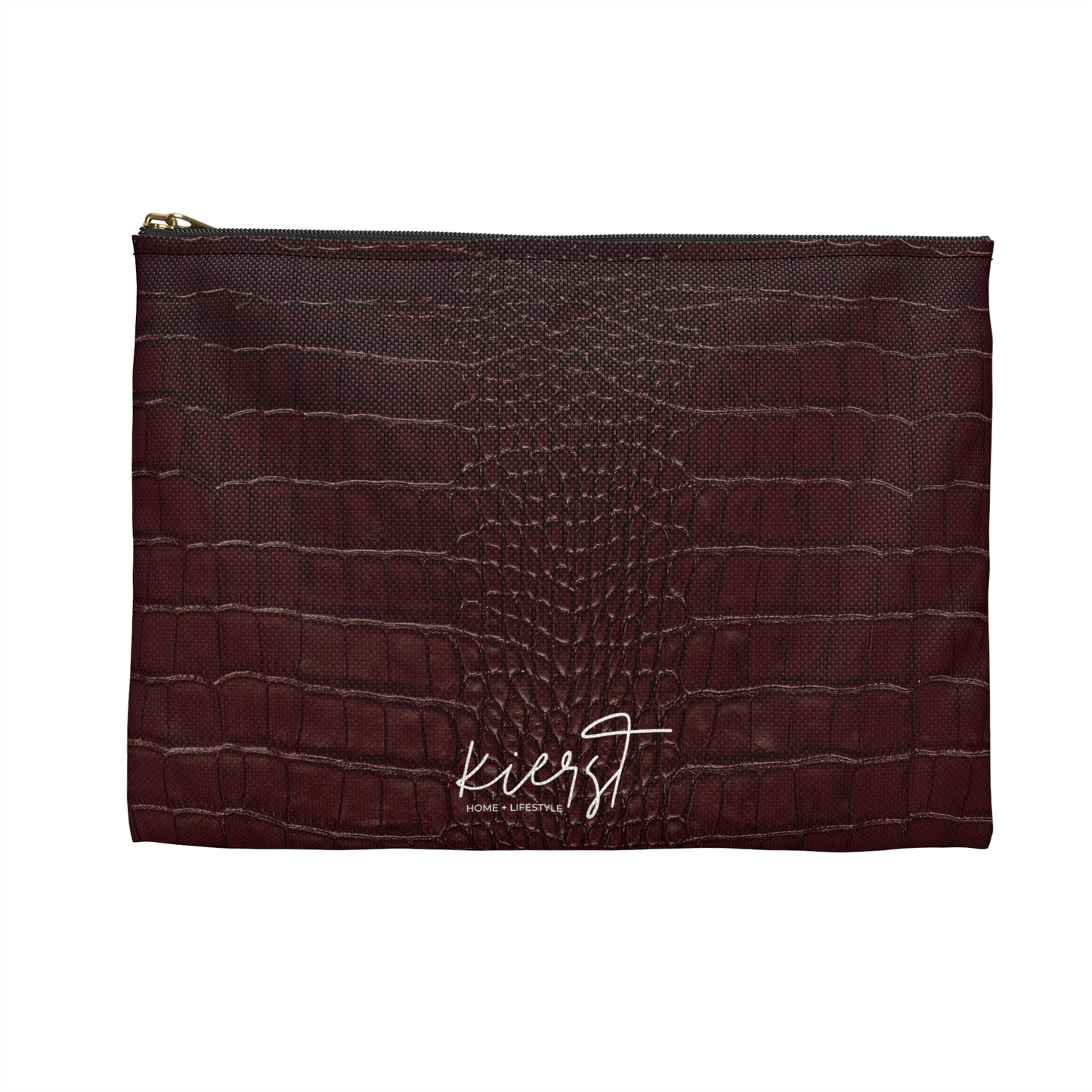 Signature Velvet Noir Crocodile Print Accessory Pouch