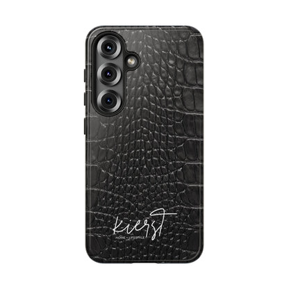 Black Alligator Print Samsung Galaxy Phone Case