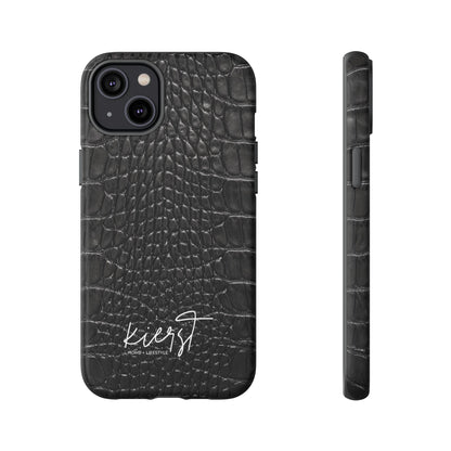 Black Alligator Print iPhone Case