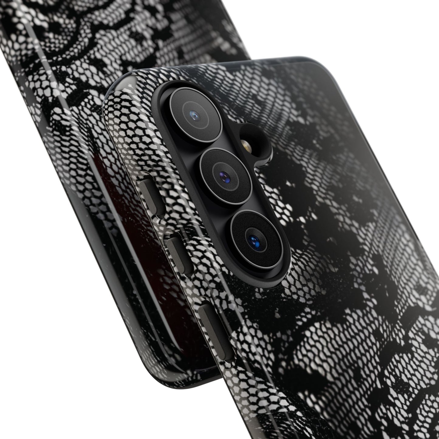 Black + White Lace Print Samsung Galaxy Phone Case