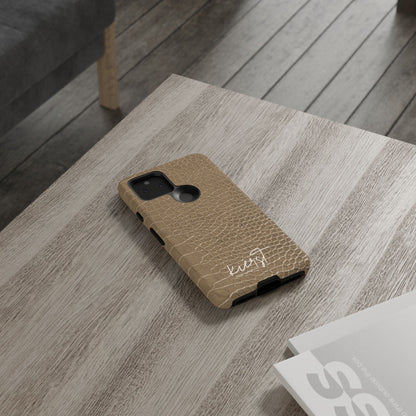 Tan Alligator Print Google Pixel Case | Warm Neutrals, Refined Style