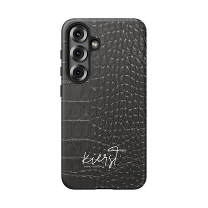Black Crocodile Print Samsung Galaxy Phone Case