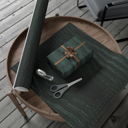 Emerald Crocodile Print Gift Wrapping Paper