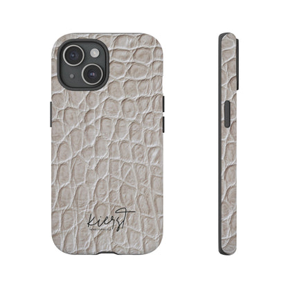 Cream Reptile Print iPhone Case