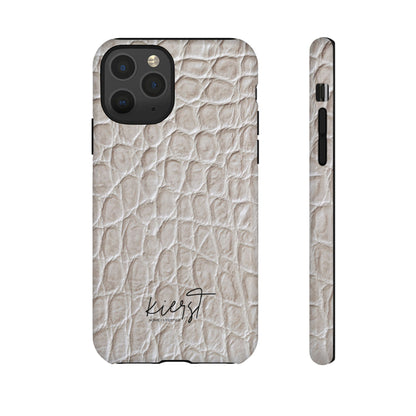 Cream Reptile Print iPhone Case