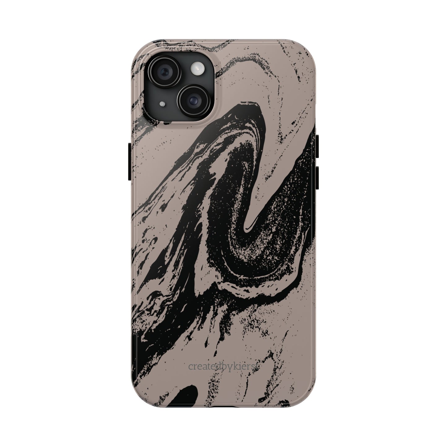 Taupe and Black Marble iPhone Case