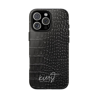 Black Crocodile Print iPhone Case