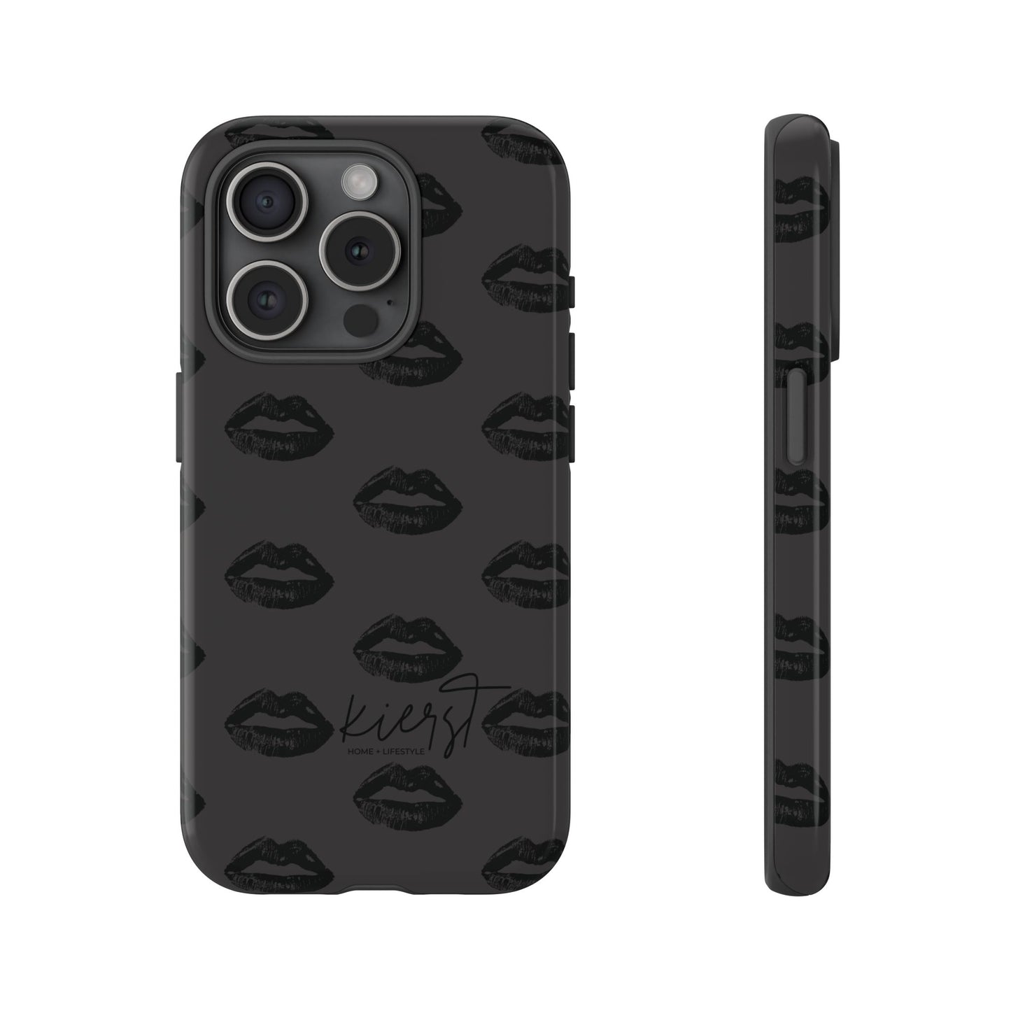 Black Lips on Charcoal iPhone Case